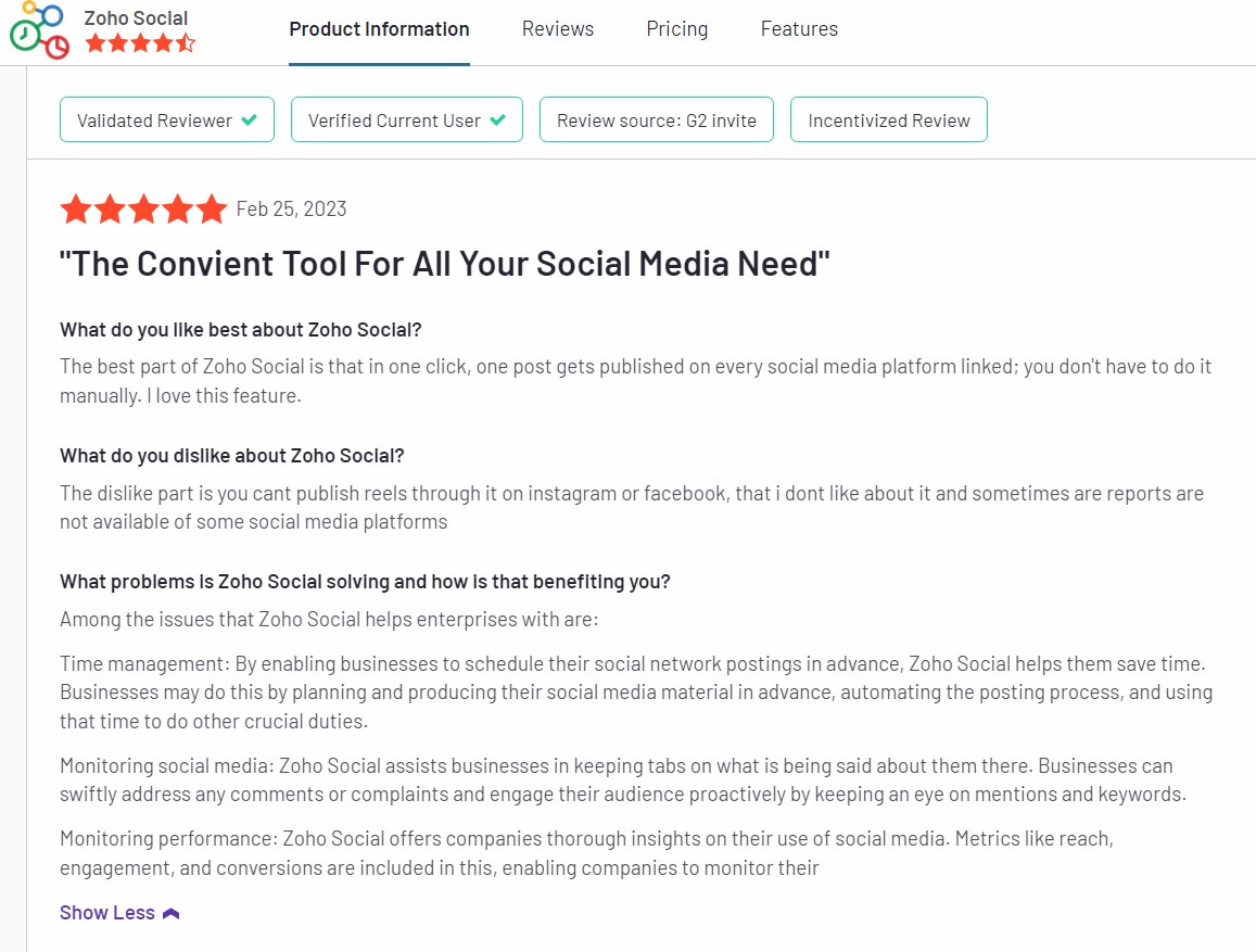Reviews Zoho